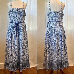 Karl Lagerfeld Paris Women's Floral-Print Square-Neck Midi Dress